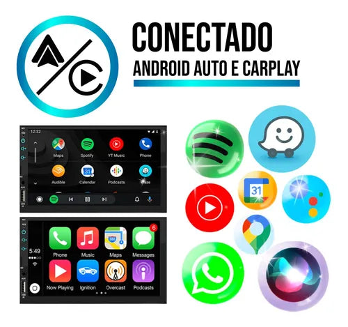 Kit Multimidia 2din Punto 08 09 10 11 12 Siri Via Carplay
