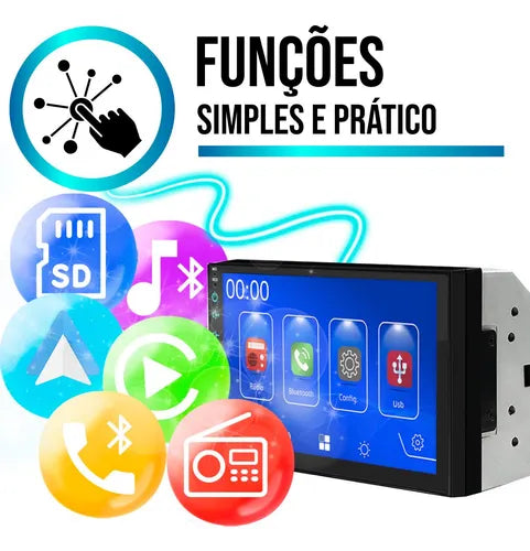 Kit Multimidia 2din Punto 08 09 10 11 12 Siri Via Carplay