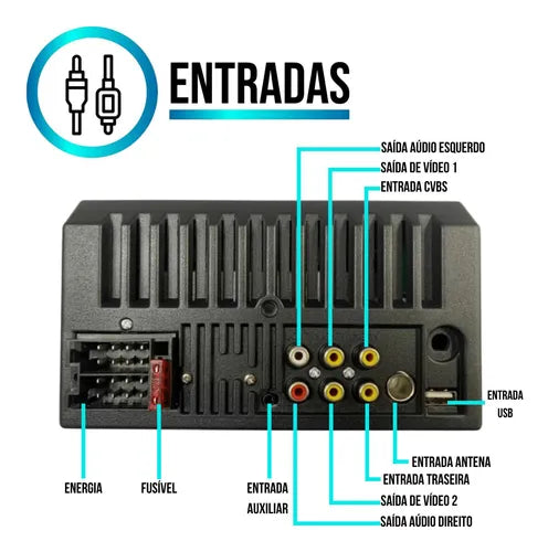 Kit Multimidia 2din Punto 08 09 10 11 12 Siri Via Carplay