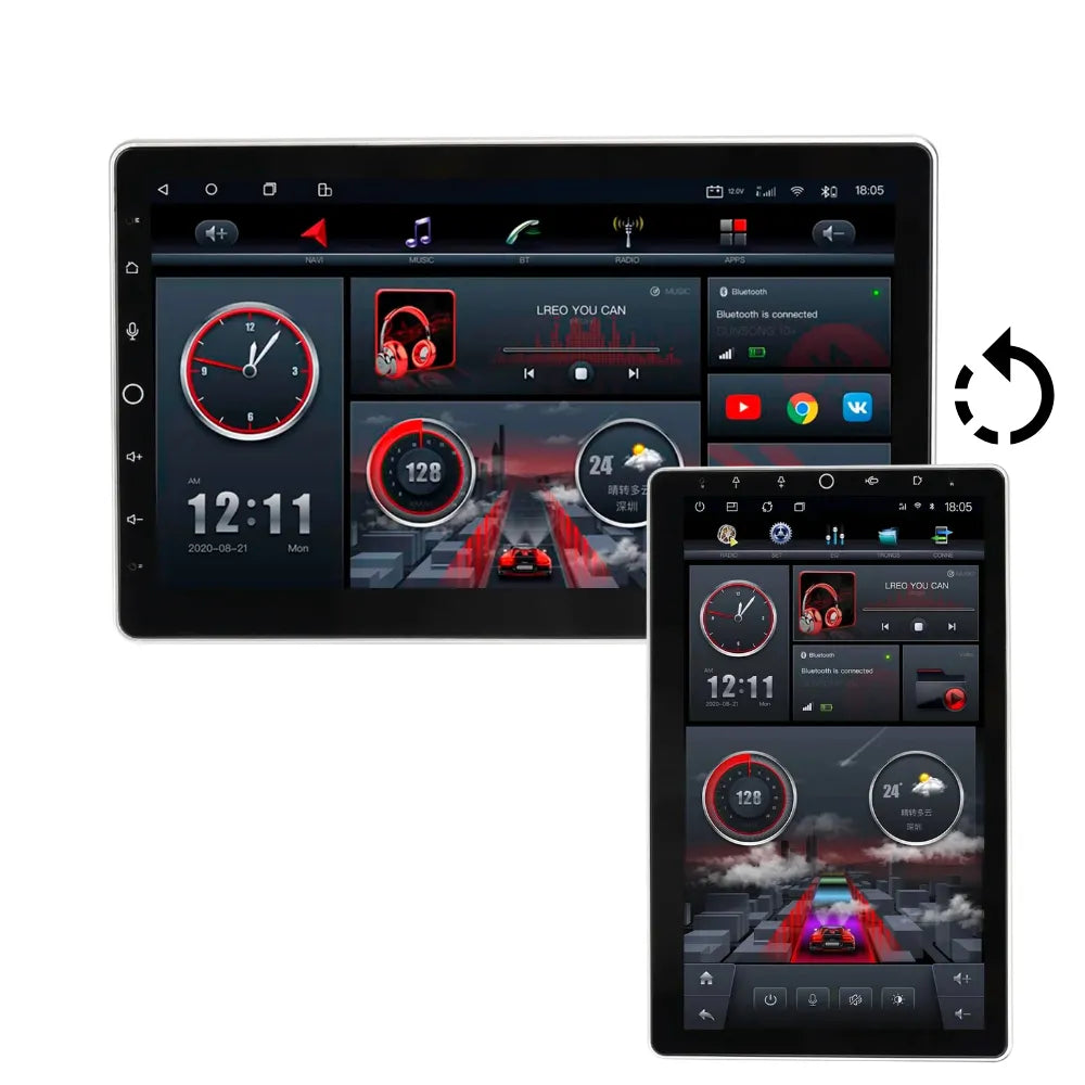 CENTRAL MULTIMIDIA UNIVERSAL 1 DIN TELA 10" GIRATORIA 4 RAM 128GB ADAK OCTACORE