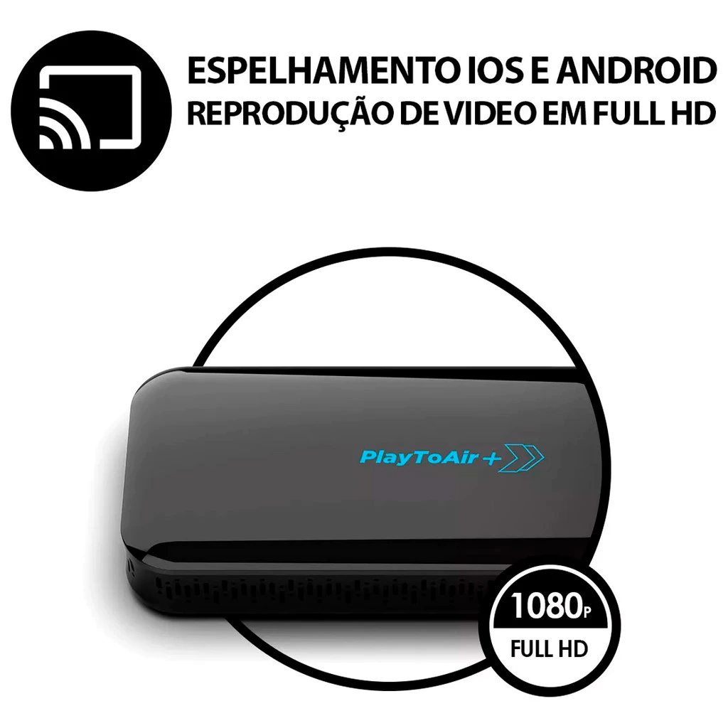 PlaytoAir Módulo Carplay Android Espelhamento s/ Fio Wi-fi Bluetooth Multimídia Carros