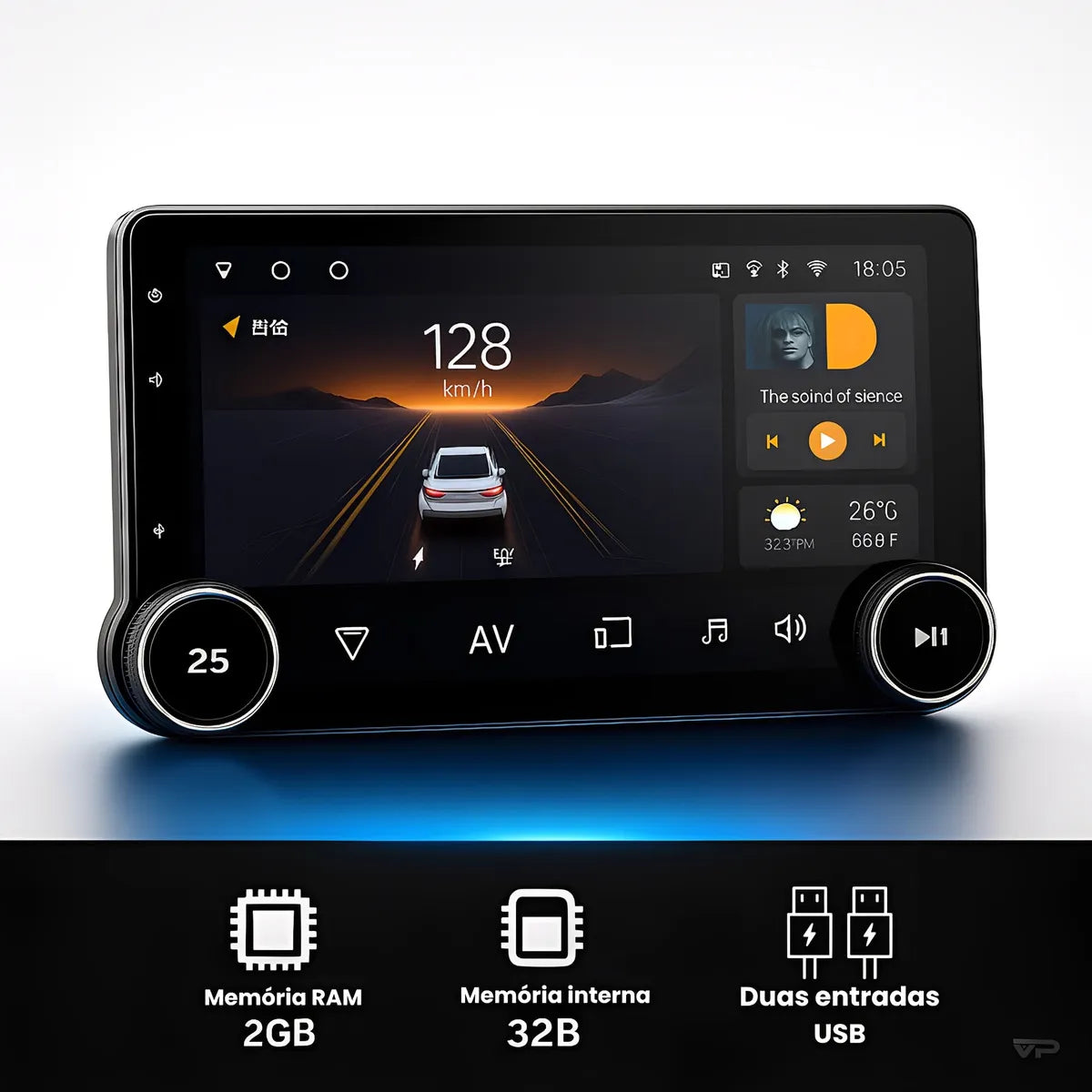 Central Multimídia HT-9530CA Diamond 2K Android 2/32gb