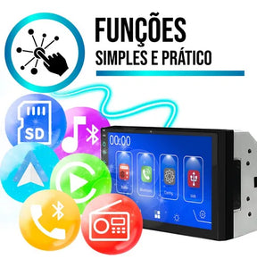 Kit Multimidia 2din Punto 08 09 10 11 12 Siri Via Carplay