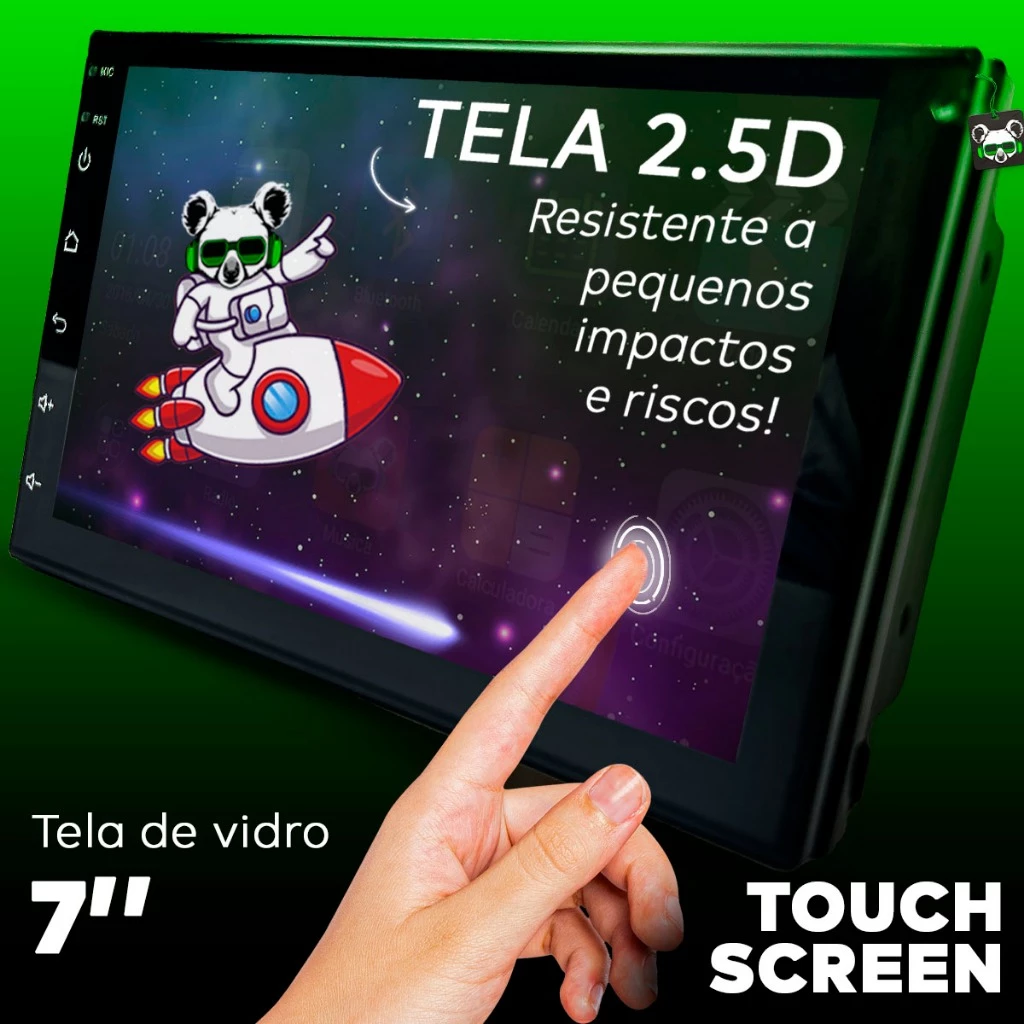 Central Multimidia Android 13 2GB 7 Polegadas 2 Din Espelhamento USB Bluetooth GPS Integrado