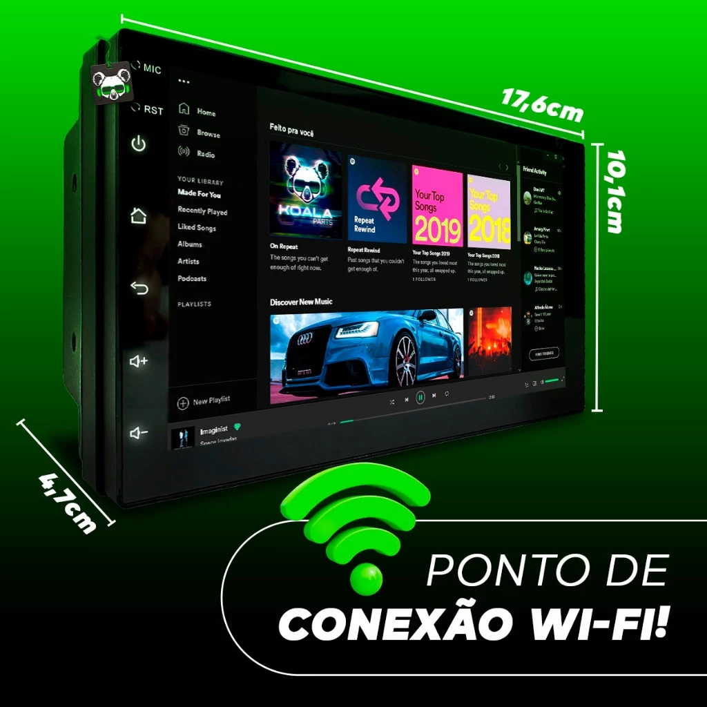 Central Multimidia Android 13 2GB 7 Polegadas 2 Din Espelhamento USB Bluetooth GPS Integrado
