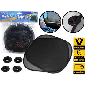 Kit 2 Protetor Solar P/ Carro Vidro C/ Ventosa Proteção Uv Western PC-205